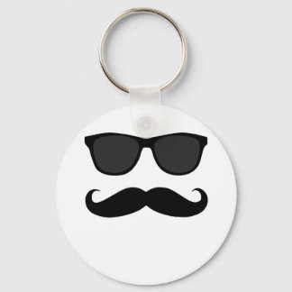 Svart mustache och Sunglasses Humor Gift Nyckelring