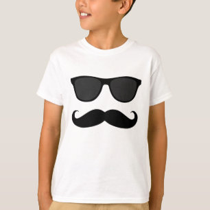 Svart mustache och Sunglasses Humor Gift Tee