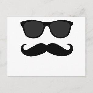 Svart mustache och Sunglasses Humor Gift Vykort