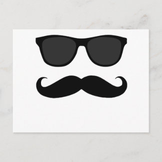 Svart mustache och Sunglasses Humor Gift Vykort