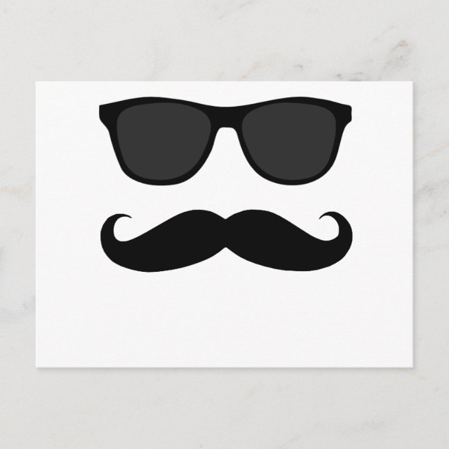 Svart mustache och Sunglasses Humor Gift Vykort (Framsida)