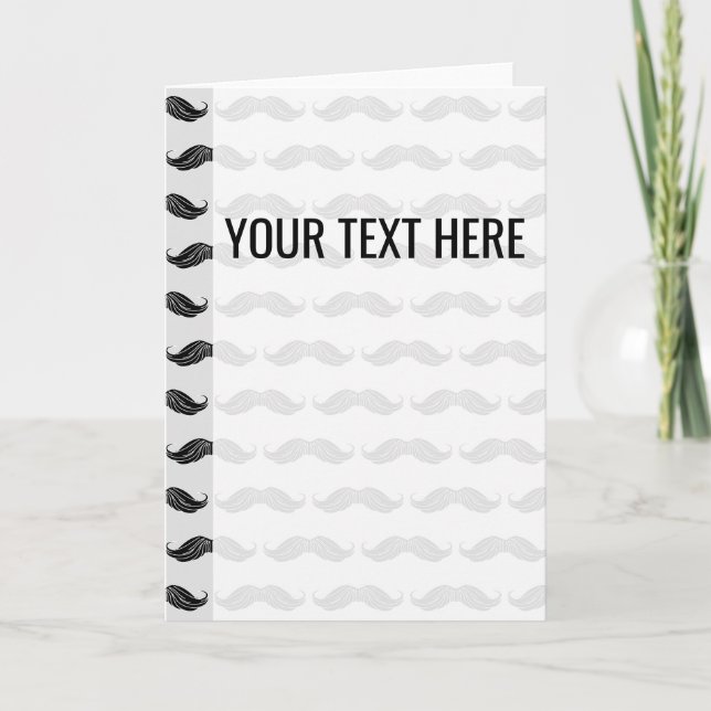 Svart mustache Teckning Mönster-meddelande Meddelande (Framsida)