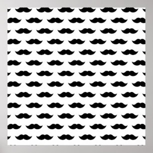 Svart Mustasch Bakgrund Poster