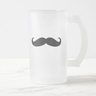 Svart mustasch- eller svartMoustache för roliga Frostat Ölglas