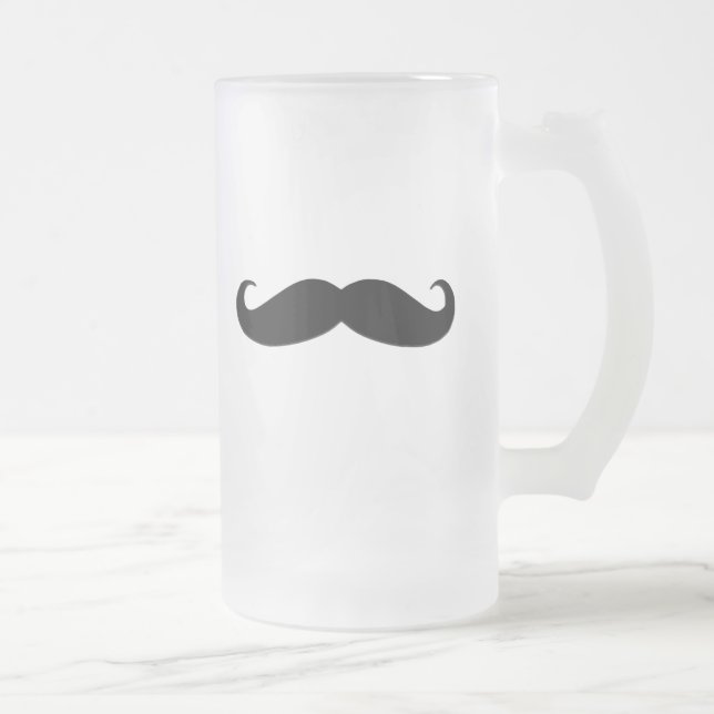 Svart mustasch- eller svartMoustache för roliga Frostat Ölglas (Höger)