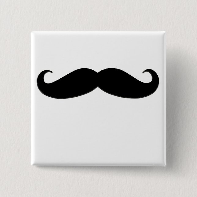 Svart mustasch- eller svartMoustache för roliga Knapp (Framsida)