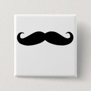 Svart mustasch- eller svartMoustache för roliga Knapp