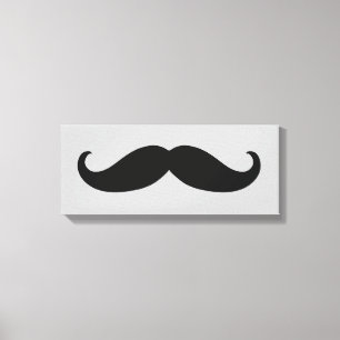 Svart mustasch för Hipster Canvastryck