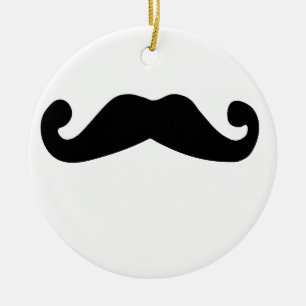 svart mustasch julgransprydnad keramik