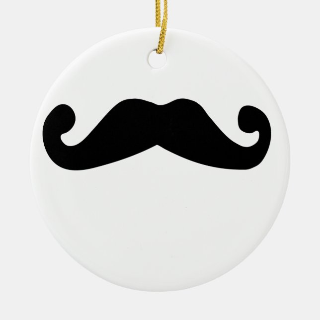 svart mustasch julgransprydnad keramik (Framsidan)