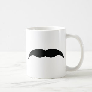 svart mustasch kaffemugg