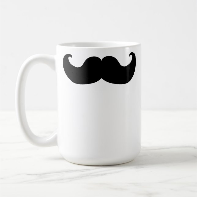 Svart mustasch kaffemugg (Vänster)