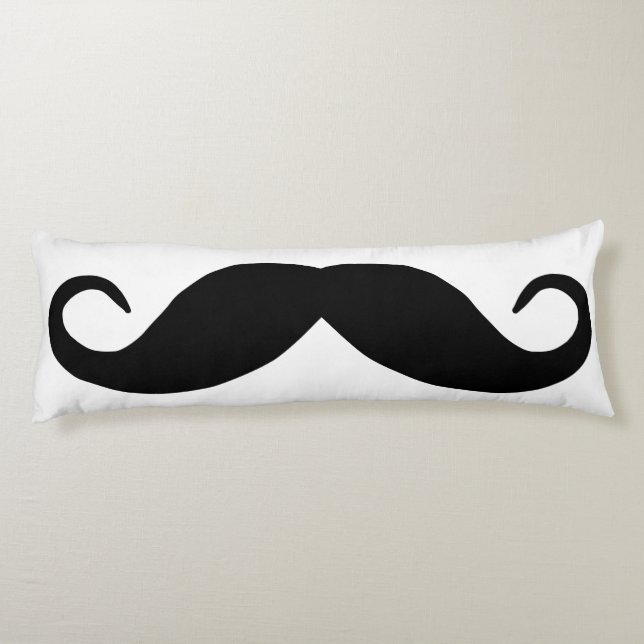 Svart mustasch kroppskudde (Baksidan)