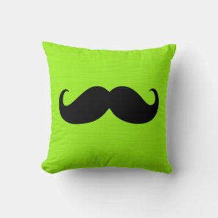 Svart mustasch på grön bakgrund kudde