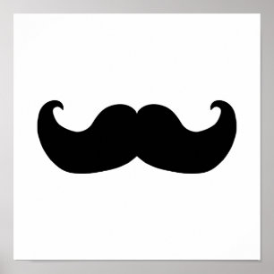 Svart mustasch poster
