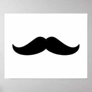 Svart mustasch poster