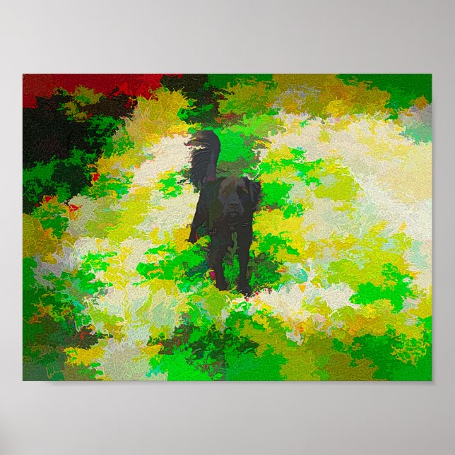 Svart mutt kallad Smokey färgvariationer konst Poster (Framsidan)