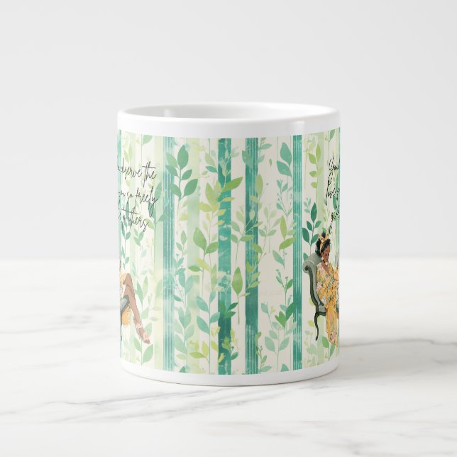 Svart Mysigt läsning Jumbo Mugg (Framsidan)