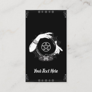 Svart mystisk Fortune Teller Mystical Crystal Boll Visitkort