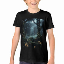 Svart mystisk skog T-shirt