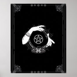 Svart Mystisk Spådam Mystisk Kristallboll Poster