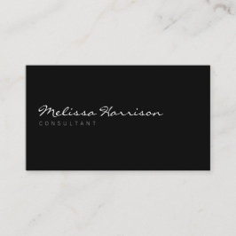 Svart namn-professionell med enkelt skript visitkort