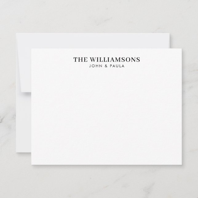 Svart Namn-teckensnitt i modern Elegant Anteckningskort (Framsida)