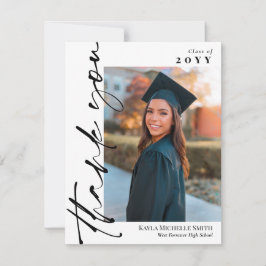 Svart Namnteckning skript Photo Studenten Tack Kort