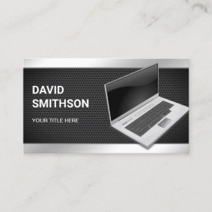 Svart nätmaskin Laptop PC Datorreparatör Visitkort