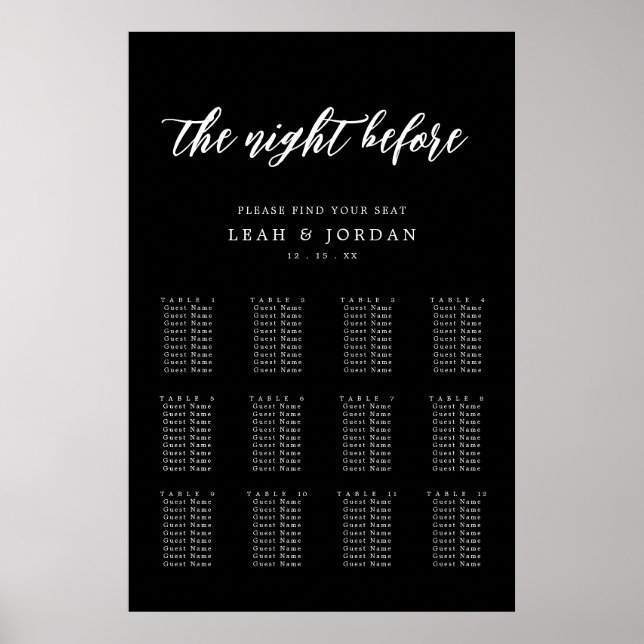 Svart natt före repetitionsbord poster (Framsidan)