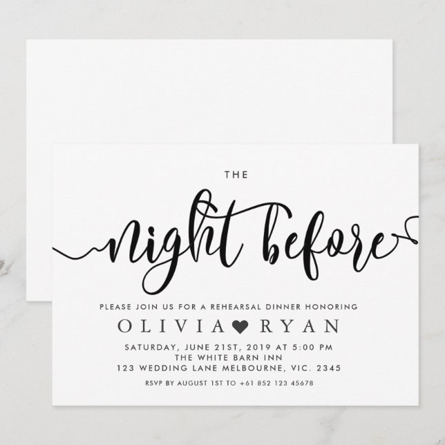 Svart natten före inbjudan (Fram/baksida)