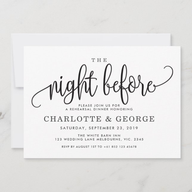 Svart natten före inbjudan (Framsida)