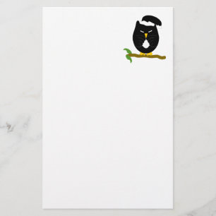 Svart nattuggla design brevpapper