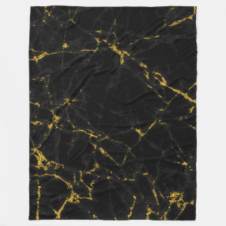 Svart naturlig marble Stone Guld-dekoration Fleecefilt