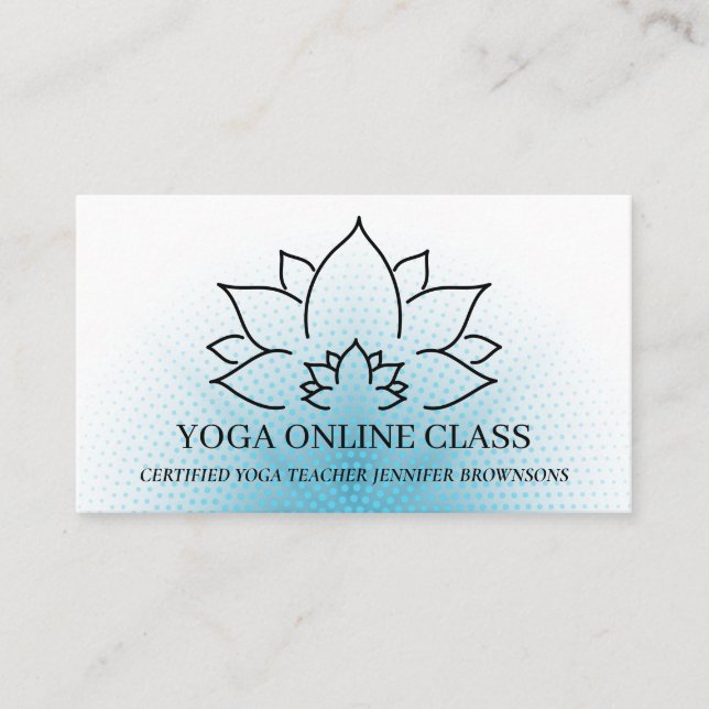 Svart Navy Lärare Privat Yoga Visitkort (Framsida)