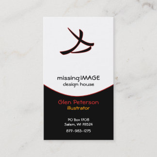 Svart nedslag med rött visitkort