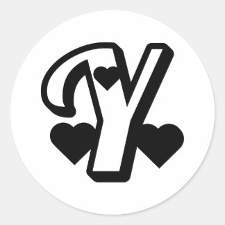 Svart, negro, raven, sable, brev Y-klistermärken s Runt Klistermärke