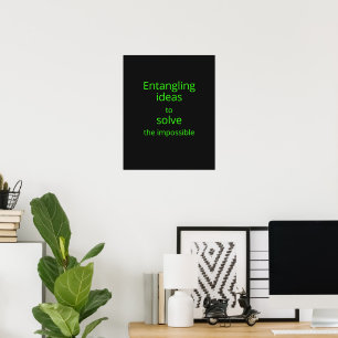 Svart neon grön Open Sans kvantingenjörsdekoration Poster