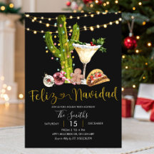 Svart Neon Mexikansk God Jul Holiday Fiesta