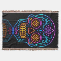 Svart, neon socker skalle/döda dagen välkommen