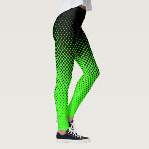 Svart neongrönt för halvton leggings
