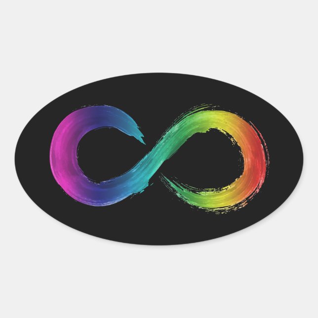 Svart Neurodiversity - dekal Ovalt Klistermärke (Framsida)