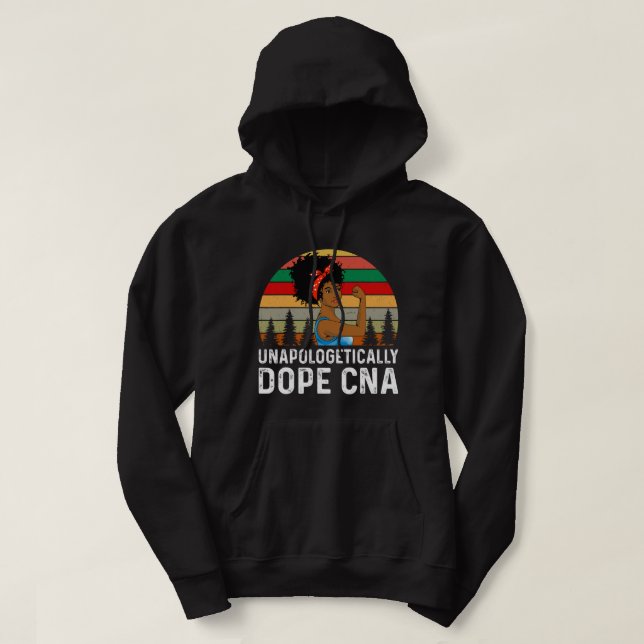 Svart neursing Oanpologetisk Dope Black CNA Ou Hoodie (Design framsida)