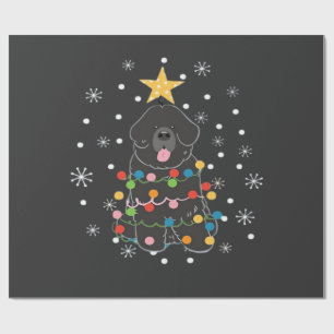 Svart Newfie Newfoundland Hund Julgran Klass Presentpapper
