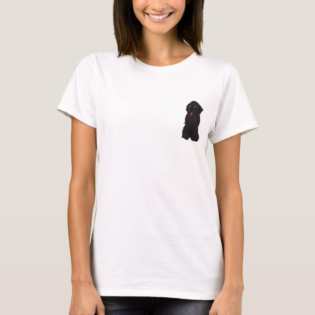 Svart Newfoundlandgrafisk för kvinnor T Shirt (Framsida)