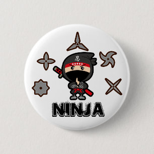 Svart Ninja pojke Knapp