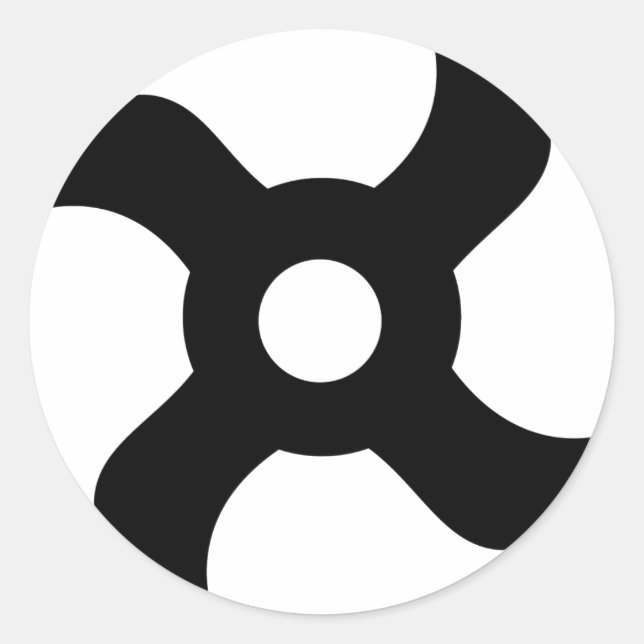 svart ninja-stjärna runt klistermärke (Framsida)