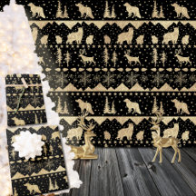 Svart nordisk sötare Guld Winter Animals