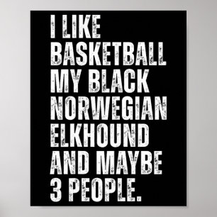 Svart norsk älghund hundägare Sketll Älskare Fu Poster