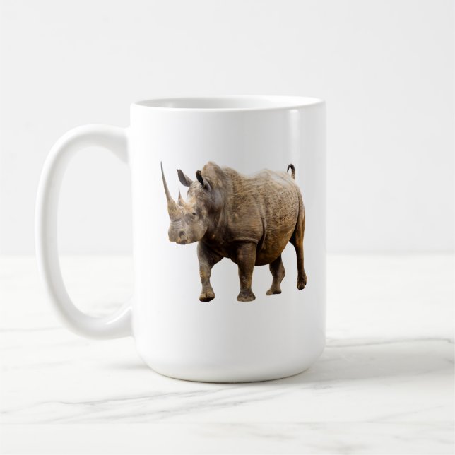 Svart Noshörn Kaffe Mugg (Vänster)